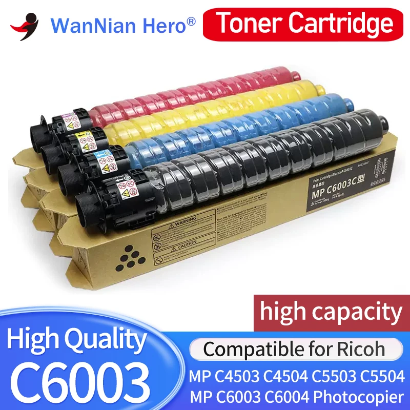 

Картридж с тонером для копировального аппарата MP C6003, совместимый с Ricoh MP C4503 C4504 C5503 C5504 C6003 C6004, цветной тонер большой емкости