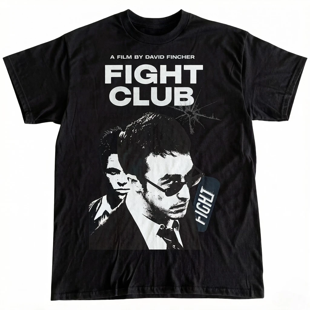 Fight Club Film Grafik T-Shirt für Männer und Frauen Vintage Retro Print Lässiges Kurzarm-Shirt Tyler Durden Film-Fan Streetwear Oberteil – Detail 4