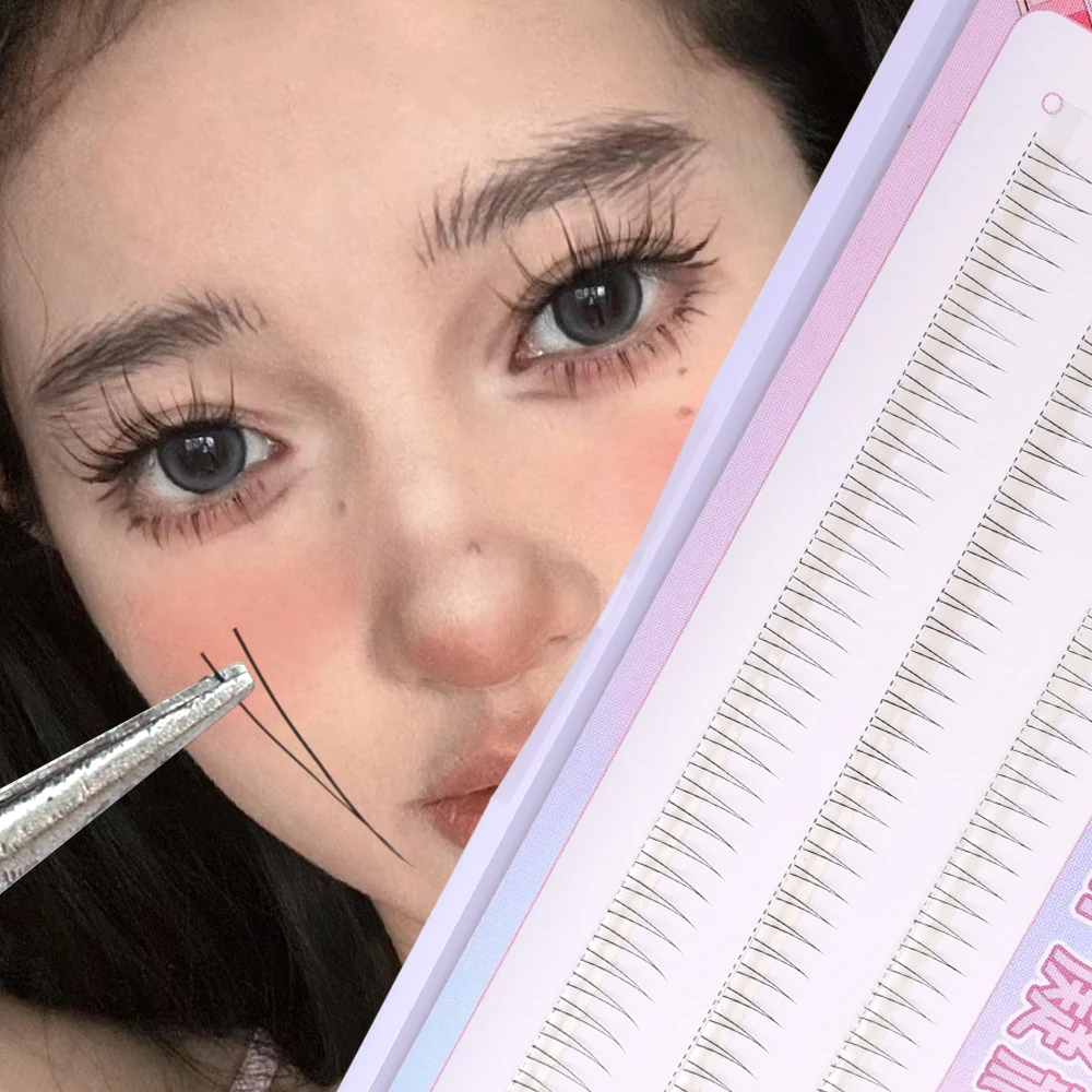 5mm Lower Eyelashes Manga Clear Band Fake Lashes Segmented Natural Under Lashes Manga Bottom Lashes Makeup Eyelash Makeup Tool