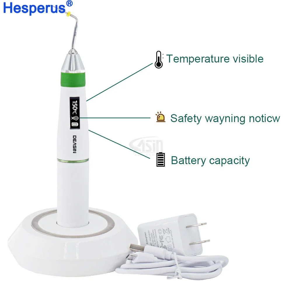 den tal Cordless Wireless Gutta Percha Obturation System Endo Heated Pen With 2 Tips Digital Display Dentist Lab Equipment