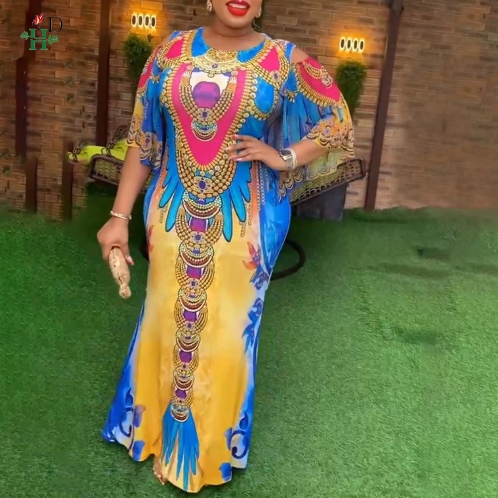 

2026 New Fashion Dashiki African Clothes For Woman Elegant Robe Abaya Clothing Plus Size Turkey Wedding Dress dashiki Ankara