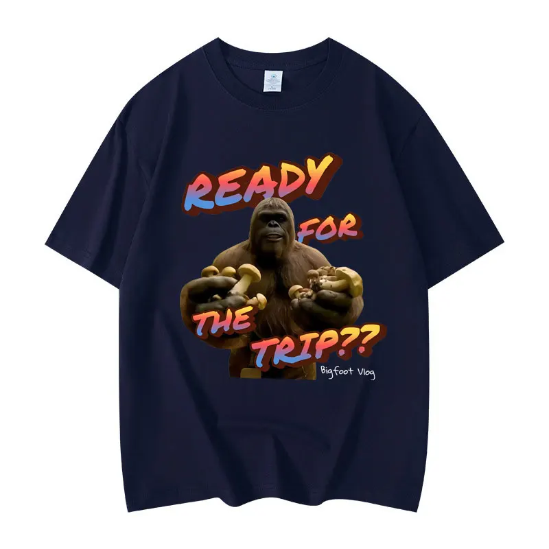 Bigfoot Funny Meme Graphic T-shirt Men Women Clothing Fashion Y2k Short Sleeve T-shirts Summer Casual Cotton T Shirts Streetwear