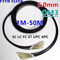 4 core OM3 TPU Armored fiber patch cord 1M-50M 4C SC LC FC ST APC Multimode 4 fibers optical fibre jumper outdoor 20M 30M40M 5mm