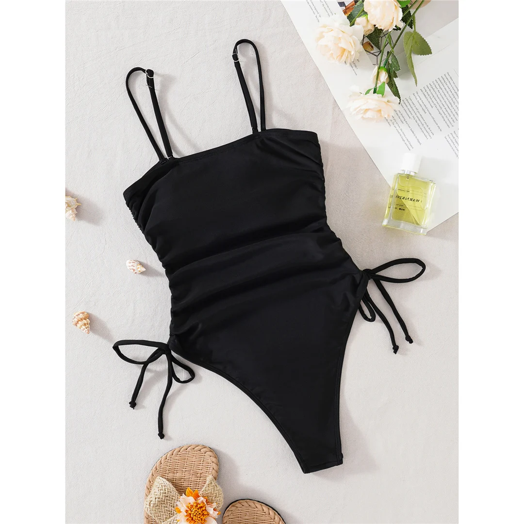 S - XL, einteiliger Badeanzug mit ausgeschnittenem Metallring, Damen-Badebekleidung, hoch geschnittene Beine, Monokini, gepolsterter Badeanzug, Badeanzug, Modell V6834. – Detail 8
