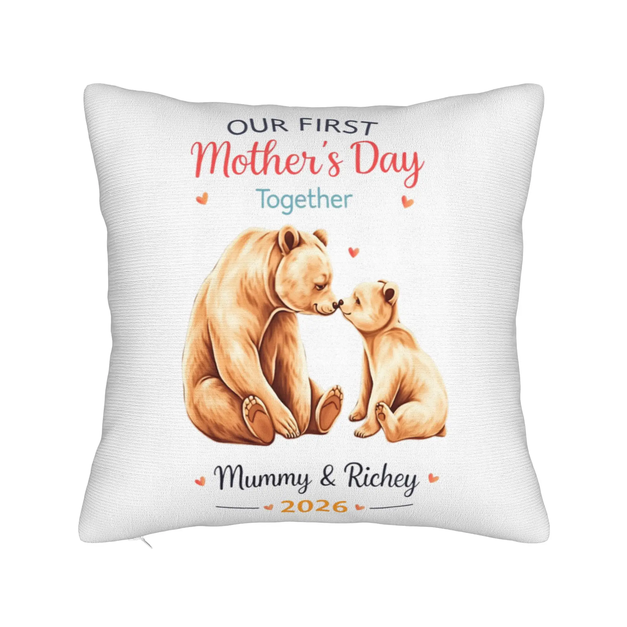 Our First Mothers Day Together Pillow Case  Soft Pillow Cover Retro Trendy Pillowcases For Sofa Home Decor