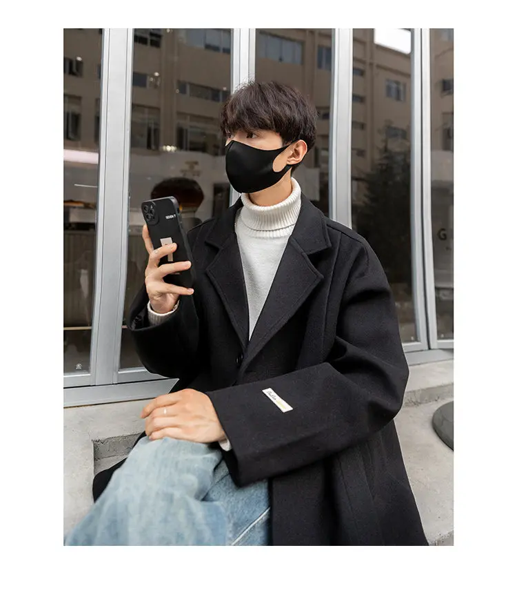 2025 خريف شتاء جديد الرجال فضفاض عادية البني الصوفية السترة الراقية مبطن سميكة أسود بيج إضافة سترة قطن