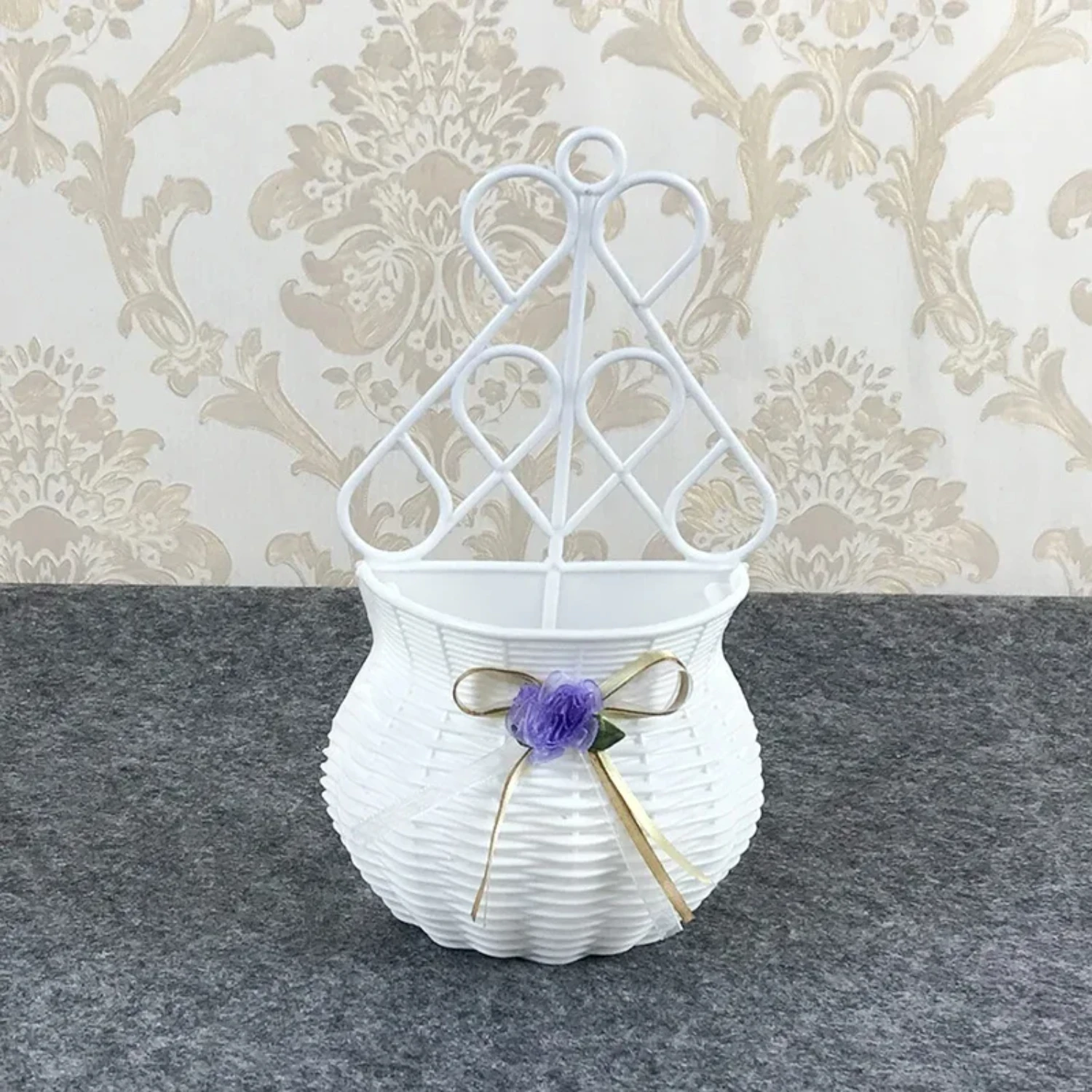 

Artificial Flowers Hanging Basket, Faux Flowers Wall Decor, Fake Flowers Garden Party DIY Vase, Handmade Rattan Organizer, Sundr