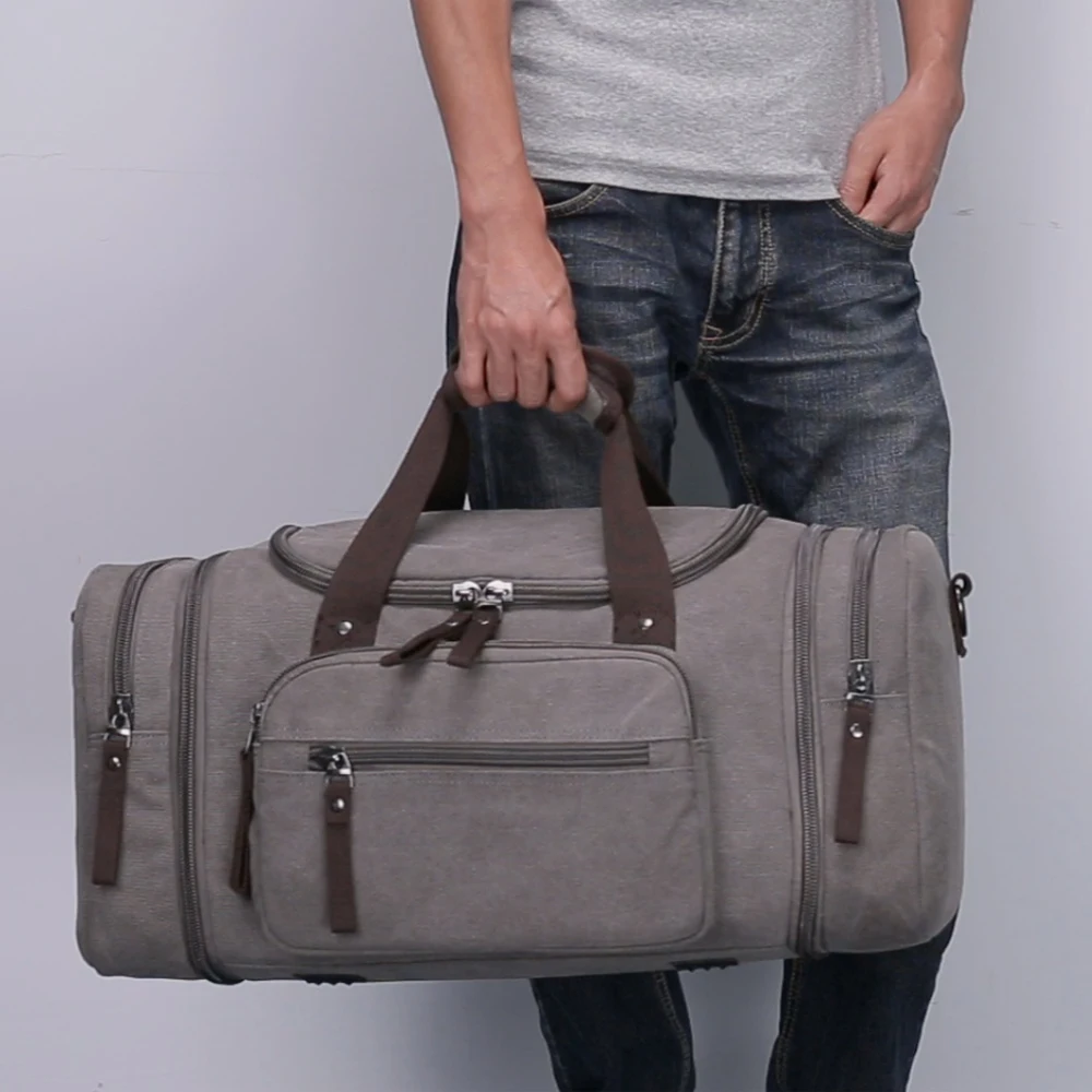 Travel Handbag Men Hand Luggage Bags Canvas Travel Bag Weekend Shoulder Bagpack Multifunctional Large Capacity Handbags