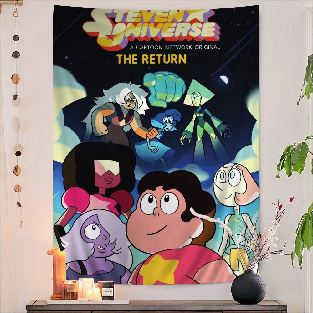 S-steven Universe Retro Hanging Bohemian Tapestry Hanging Tarot Hippie Wall Rugs Dorm Japanese Tapestry