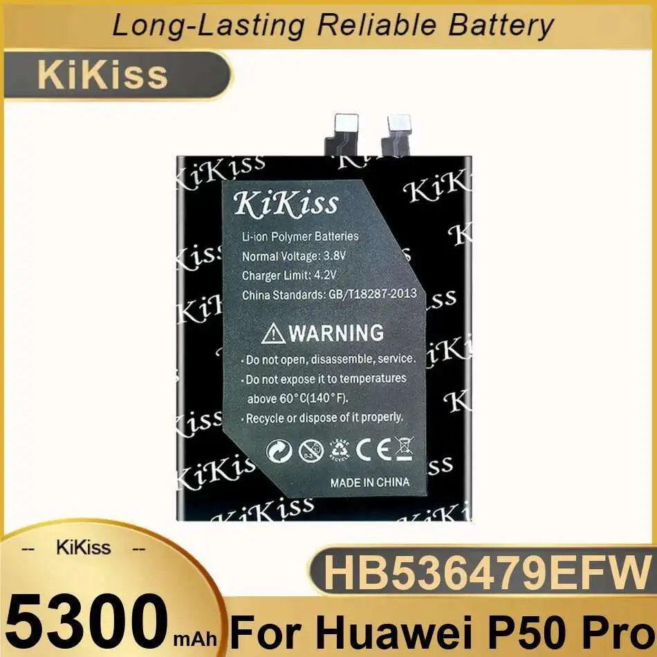 

5300mAh High Capacity HB536479EFW High Performance Mobile Phone Battery For Huawei P50 Pro Jad-AL00 Jad-AL60