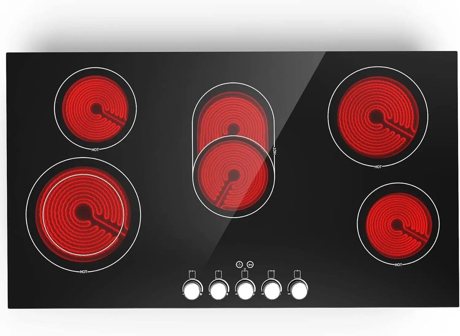 

Electric cooktop 36 inch,240V 8600W 36 inch Induction Cooktop,Built-in and Countertop Electric Stove Top,Knob Control 9