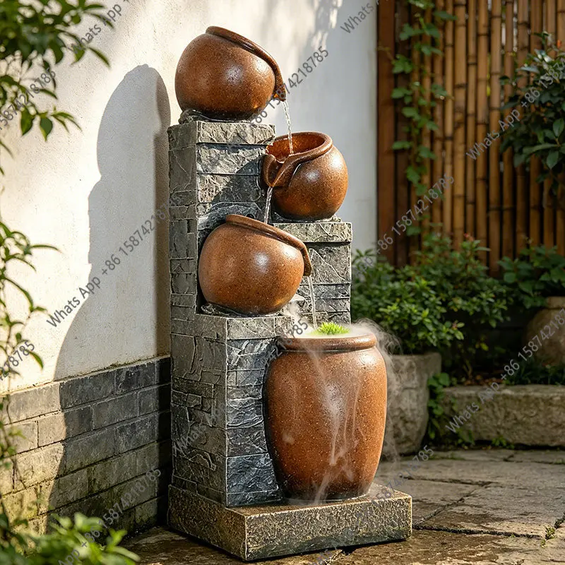 Pottery pot flowing water landscaping courtyard balcony water feature water circulation floor landscaping ornament