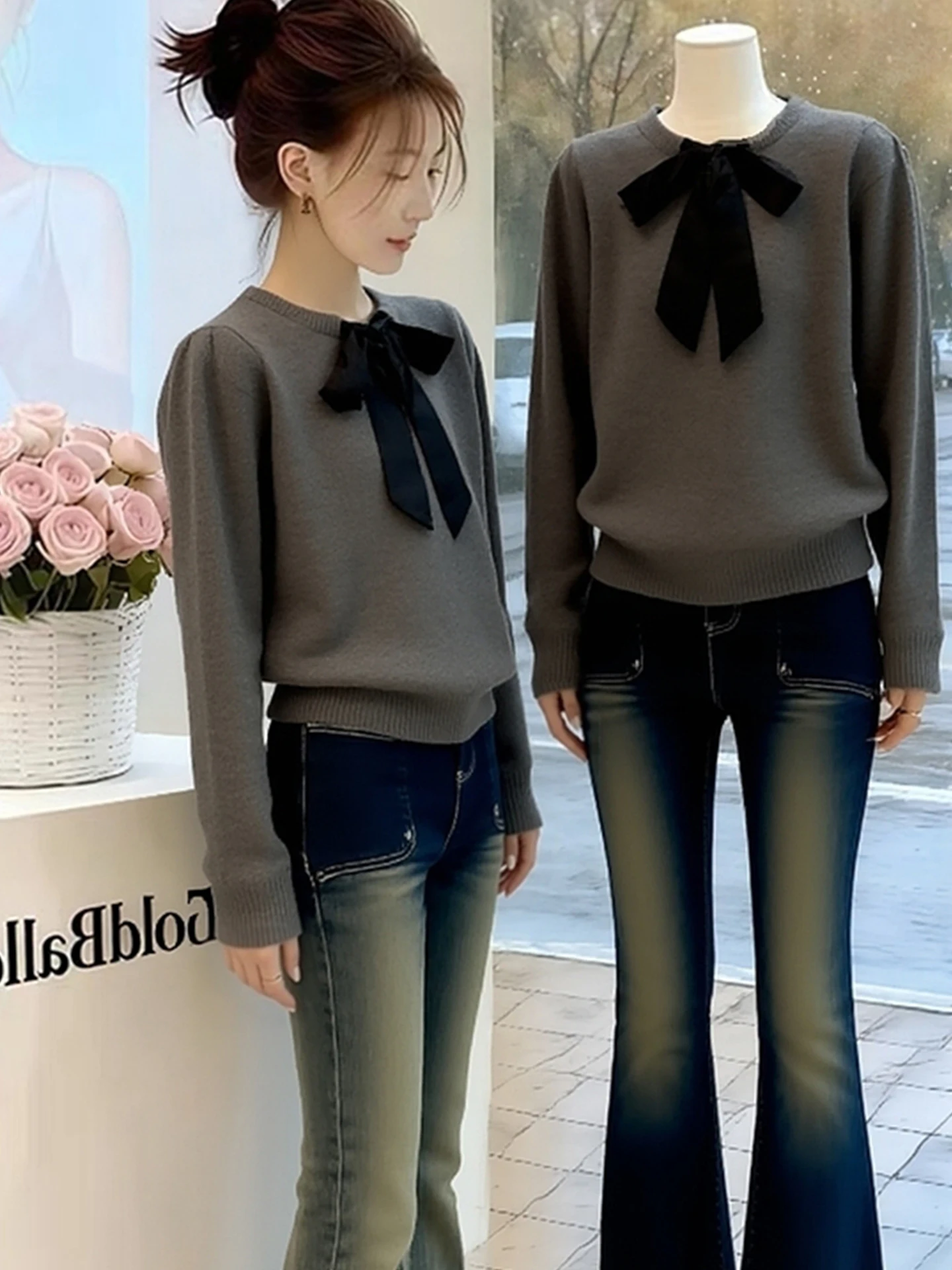 Faionable Camere Maglieria Lunga Sve Abbigliamento interno Nodo Base irt Sweet Sle Inverno 2025 Nuovo arrivo Top da donna