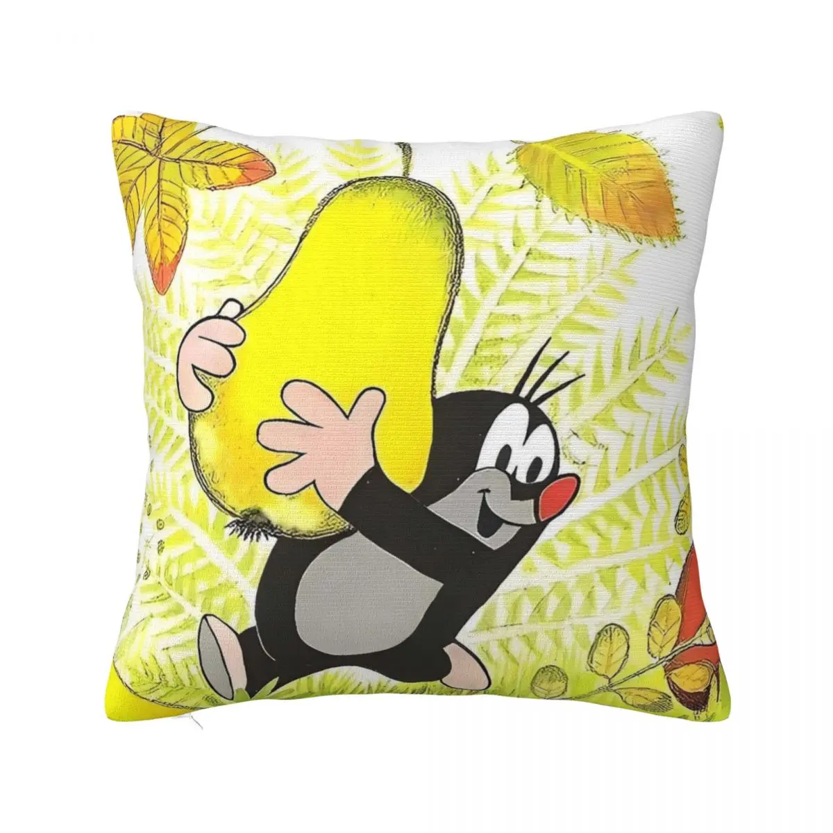 Cute Little Mole Print Cartoon Pillow Cover Square Pillow Case Cushion Cover Morden Design Pillowcases For Living Room Chair