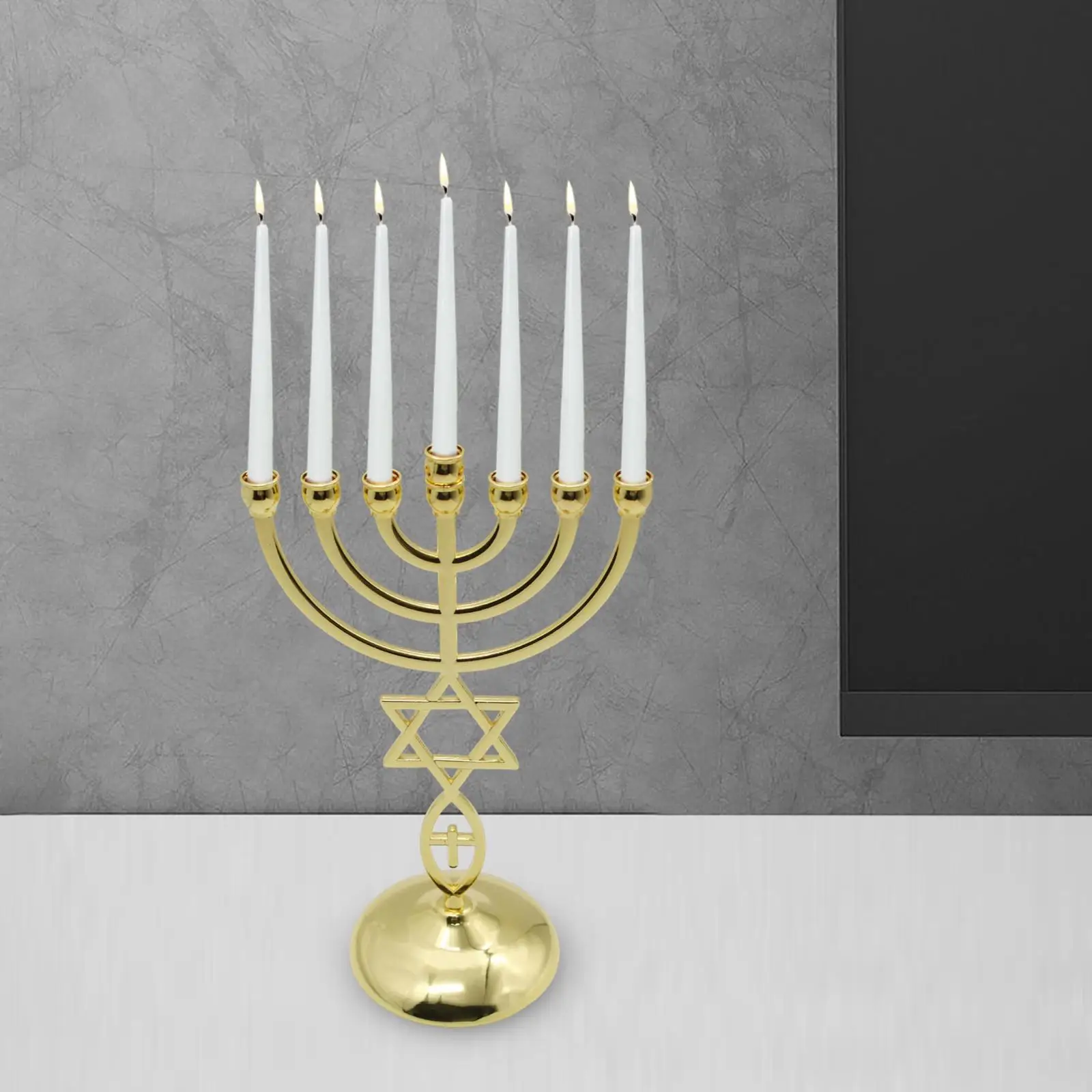 Candelabra Menorah Candlestick Holder 7 Branch 8.3inch Tall Antique Designed