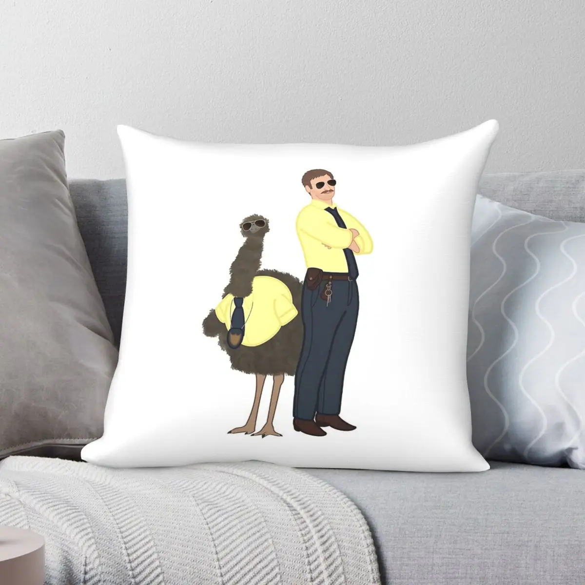 Liberty Mutual Doug And Emu Square Pillowcase Polyester Linen Velvet Pattern Zip Decorative Pillow Case Home Cushion Cover