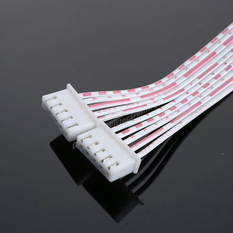 5Pcs 10-100cm PH 2.0mm Pitch 2/3/4/5/6/7/8/9/10/11/12 Pin Red White Wire Ribbon Cable Single/Double Head Same Direction/Reverse