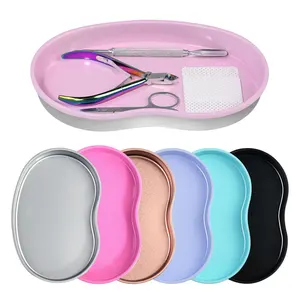 1 PCS Bandeja de arte cosmético de acero rosa Tanilla de arte de almacenamiento de uñas 10 Mejores bandejas de venta de ventas Pink - №6