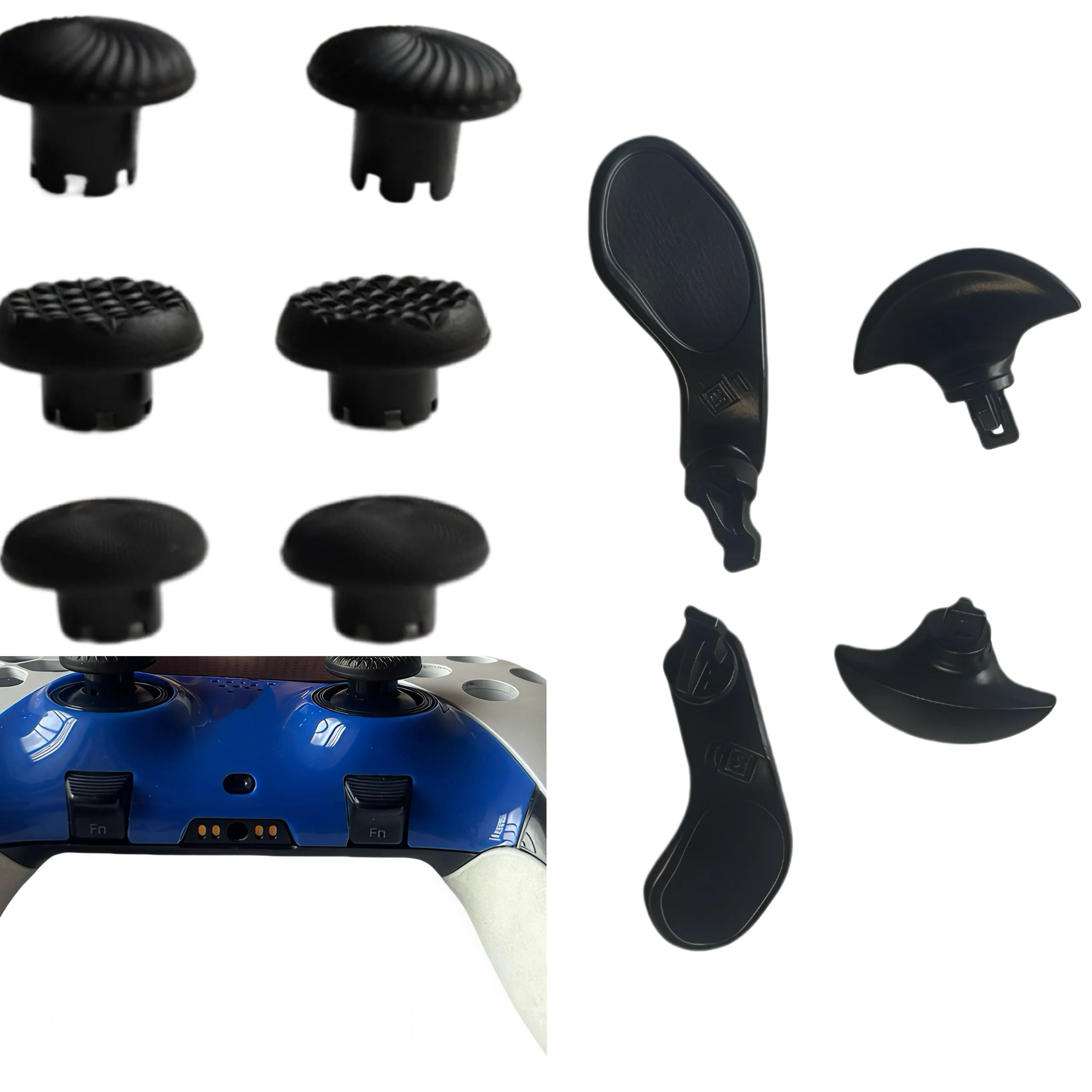 

10PCS High and Low Anti-slip joysticks Interchangeable Thumbstick for PS5 Edge Controller Replacement includ Metal back paddles