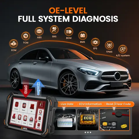 ANCEL DS600 BT Car OBD2 Scanner 8 inch All System CAN FD/DOIP Bidirectional Cantrol 34+ Reset ECU Coding OBD 2 Diagnostic Tools 8 best sales diagnostic obd - №6