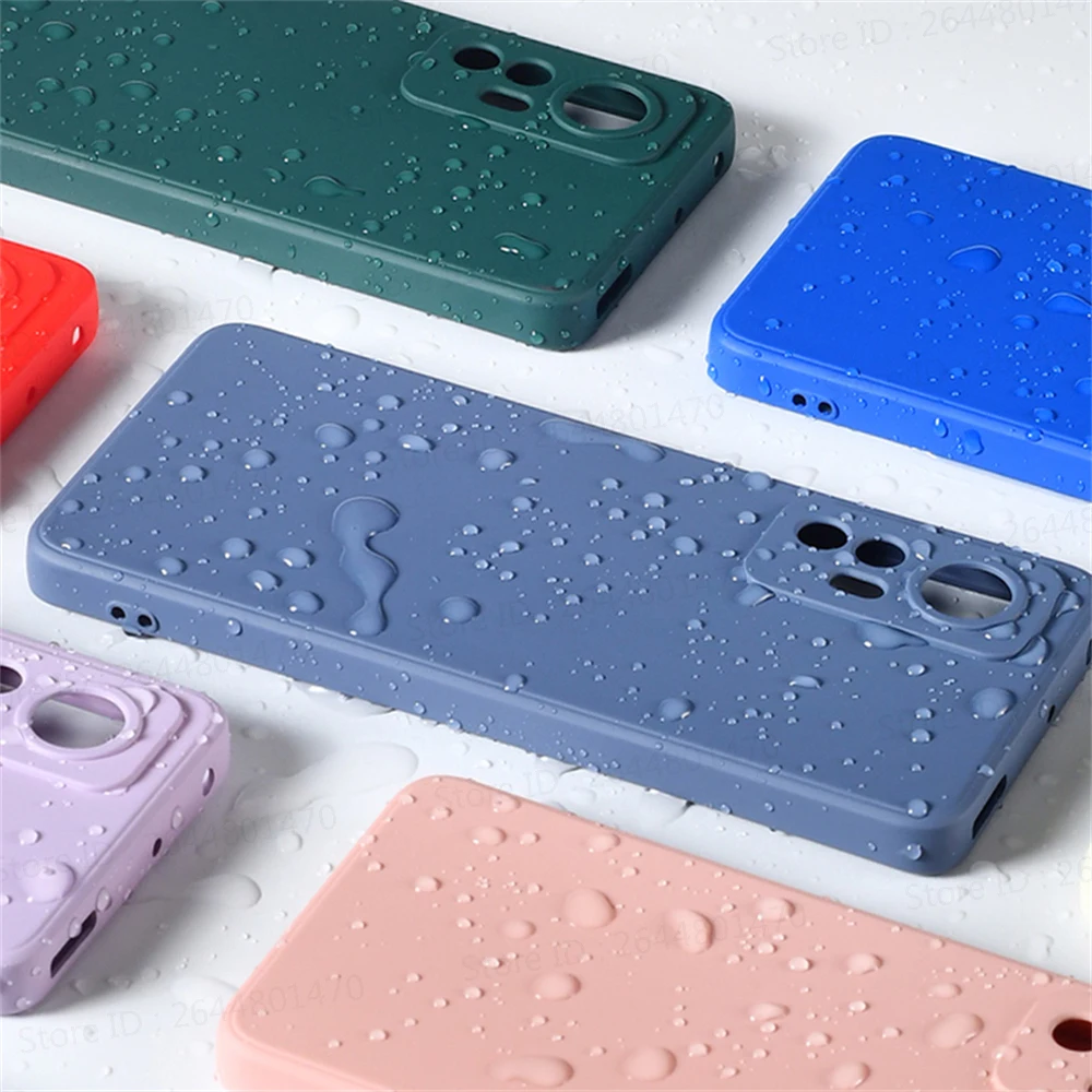 Original Square Liquid Silicone Case Covers for Xiaomi Mi 12 Pro 12T 12X 12S Ultra 5G Candy Cute Phone Back Fundas 12Pro 12SPro