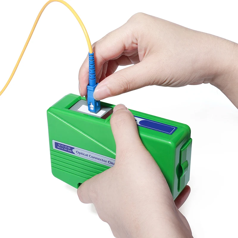 Fiber Optic Connector Cleaning Kit Cassette Cleaner Box,500+ Uses Times Compatible with SC/FC/LC/ST/MU Adapters Green
