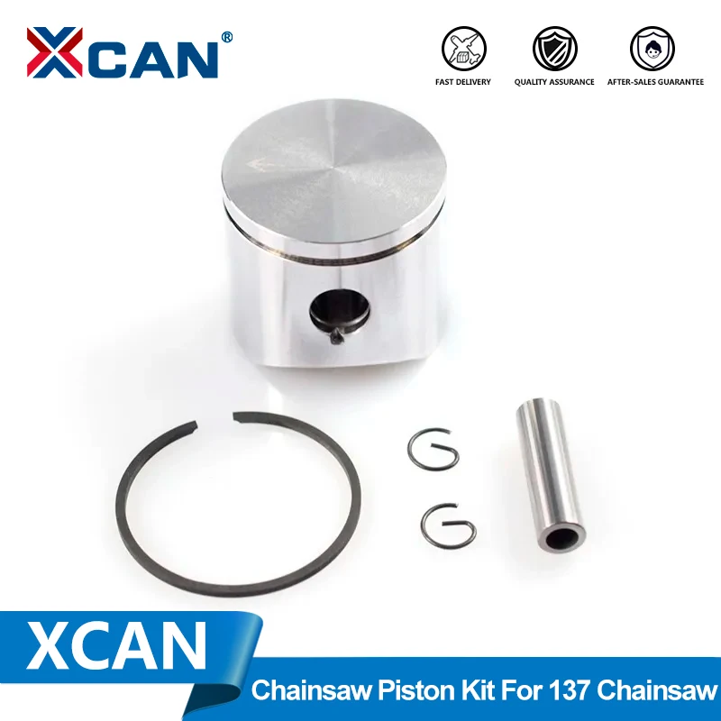 XCAN 1 Set 38mm Chainsaw Piston Kit With Piston Rings Cylinder Piston Kit Fit For 137 Chainsaw Piston Set Chainsaw Spare Parts