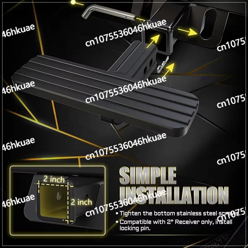Bumper step hook slider with d-ring hook and loop combination, 2 receiver hook sliders anti-slip protection