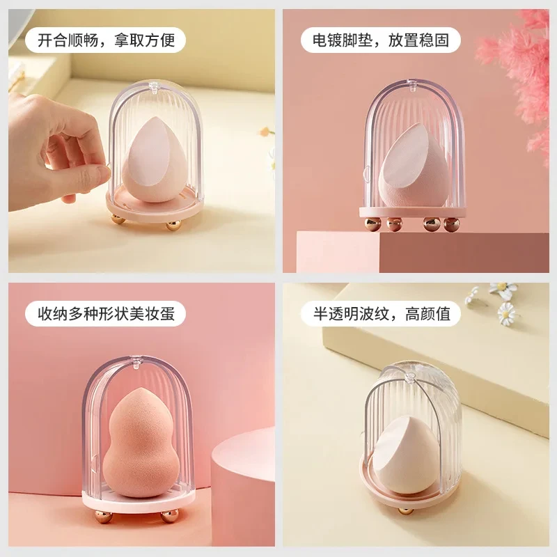 Maquiagem Esponja Puff com Caixa de Armazenamento, Profissional Cosméticos Puff, Foundation Beauty, DIY Label, Logotipo personalizado