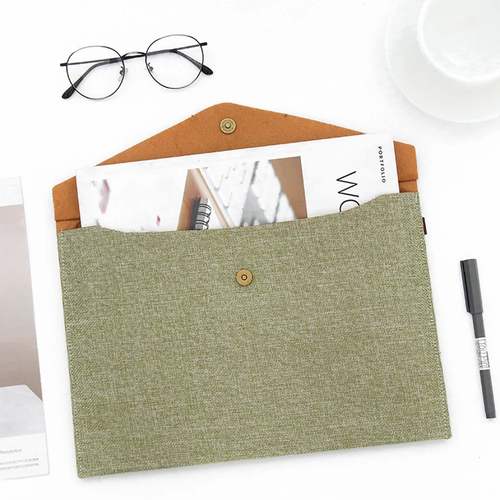 File Folder Expanding Envelope Document Organizer Felt Snap Button Closure Army .5x16cm Paper Document Holder