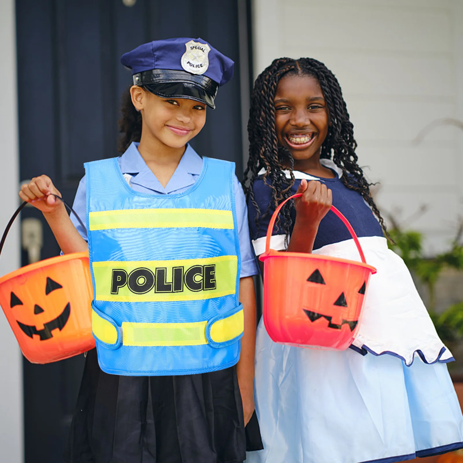 Traje de polícia criança vestir-se crianças colete jogar cosplay para meninos crianças adereços de maquiagem mulher