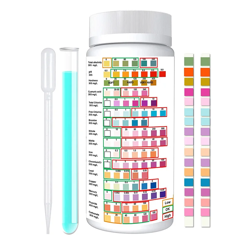 ABJA 16 in 1 Water Testing Kits for Drinking Water- Home Water Test Kit,Water Quality Measurement Kits (100Pcs Test Strips )