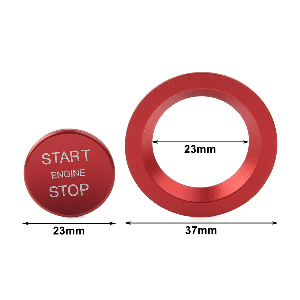 CNC Keyless Engine Start Button w/ Ring Decoration For Jaguar XF XJ XE F-Pace F-Type For Range Rover Evoque Sport etc.
