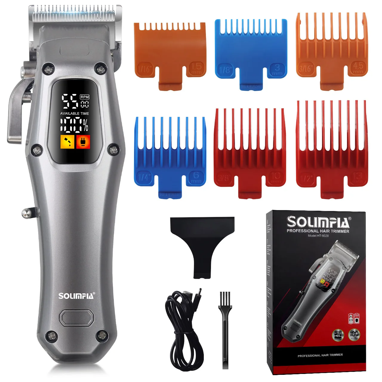 Solimpia Hair Clipper Set Hair Trimmer Hair Cutting Machine For Man USB Charging Electric Shaver Clippe Trimmer Machine