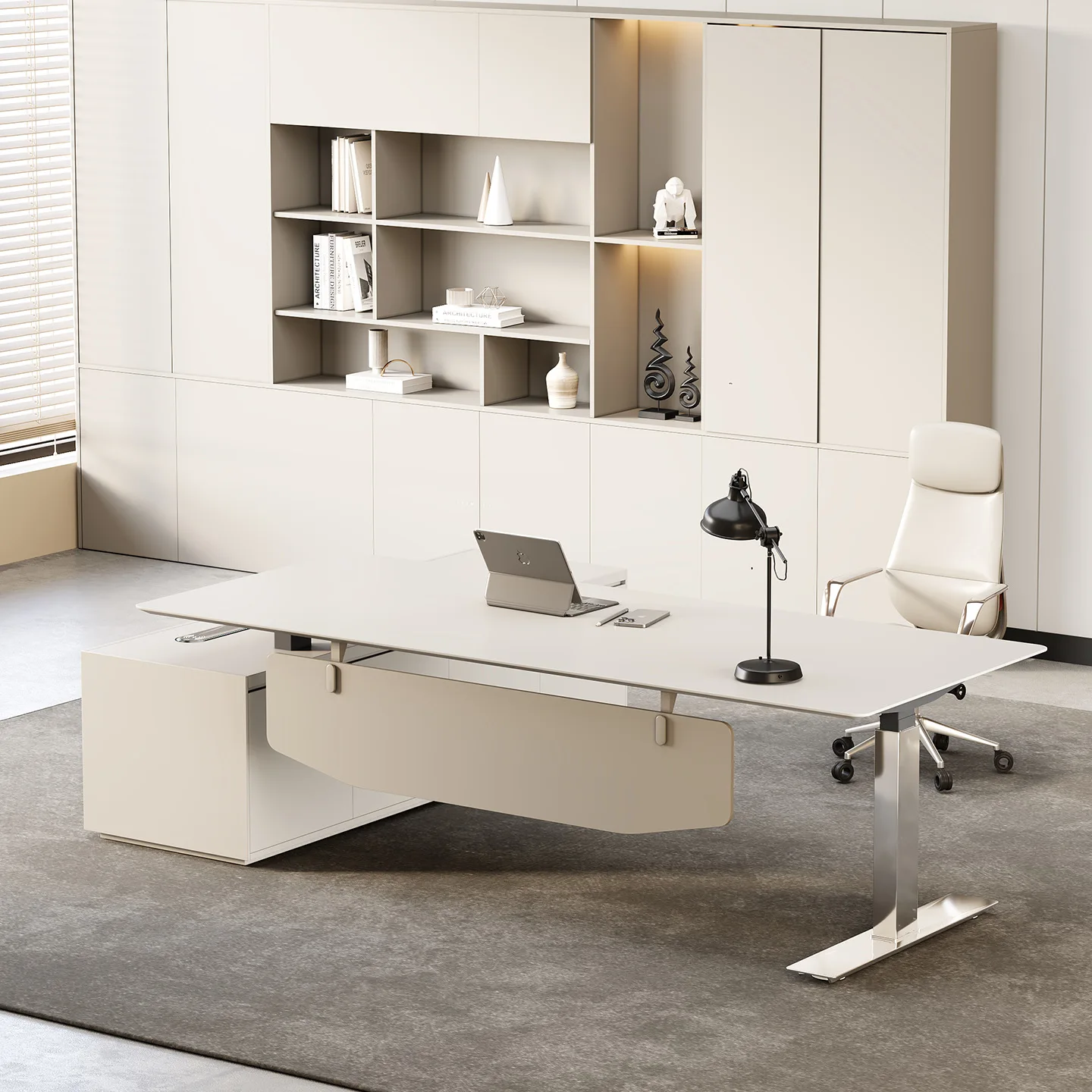 [New Products In 2026] High-end Office Boss Table, Light Luxury, High-end Sense, Young Designer Model, Manager Supervisor Table