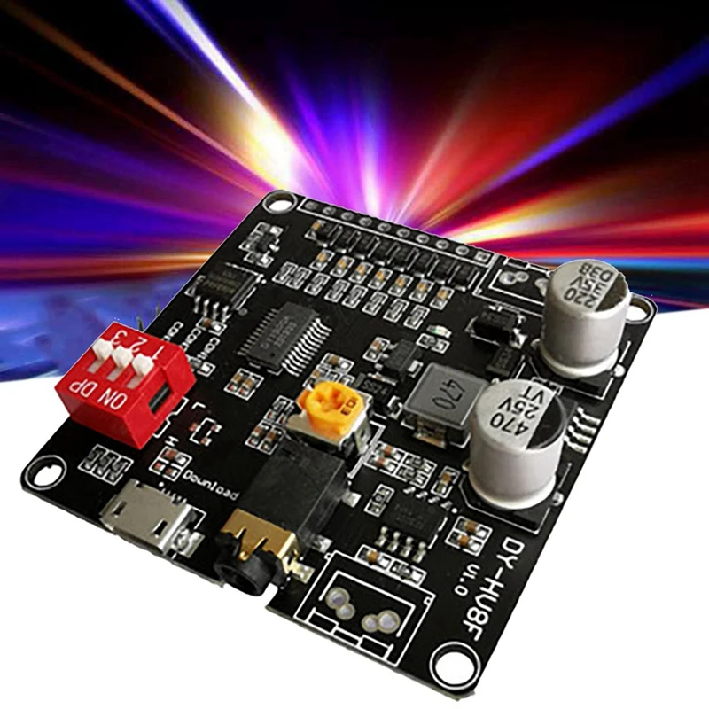 T82C Hot Sale-2X DY-HV8F Voice Playback Module 12 V/24 V Trigger Seriële Poort Controle 10 W/20 W Met 8 MB Flash Opslag MP3 Speler