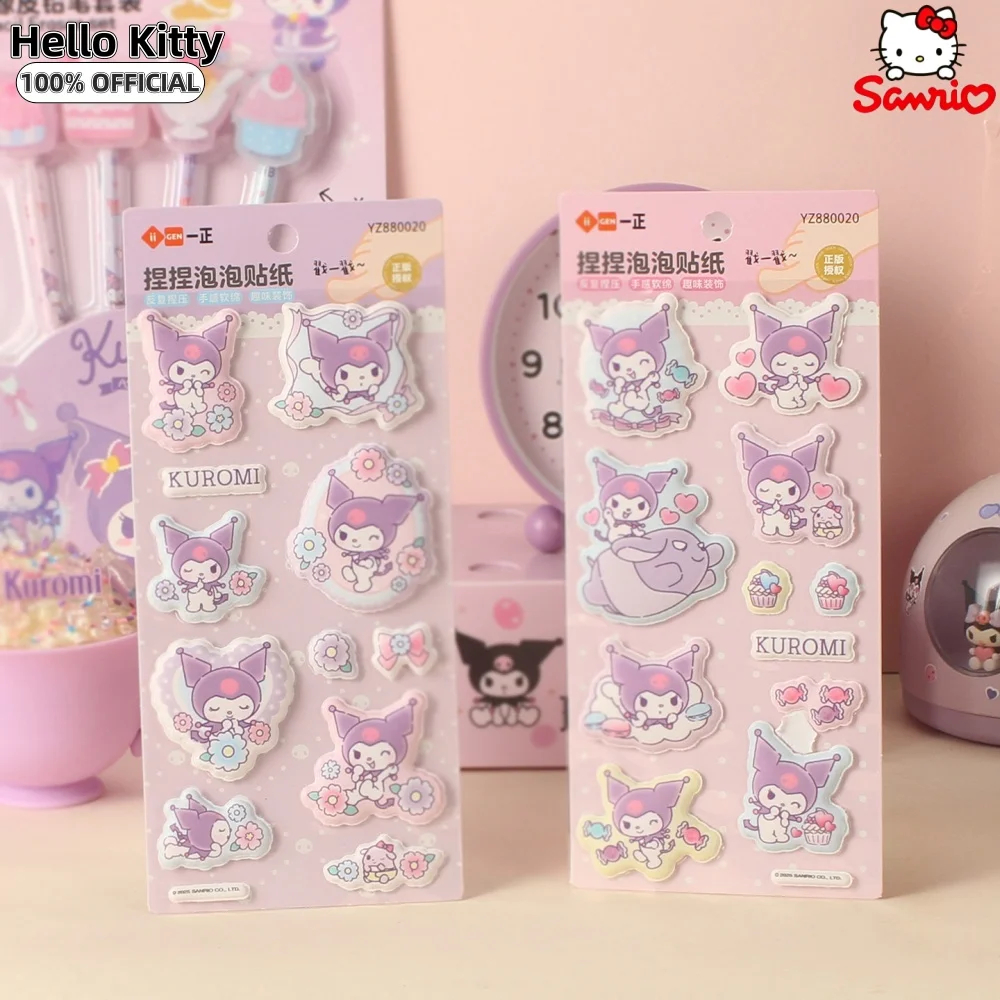 Genuine Sanrio Kawaii Foam Stickers Cartoon Kuromi Melody Cute Decor Sticker For Journal Scrapbook Laptop Guitar Birthday Gifts