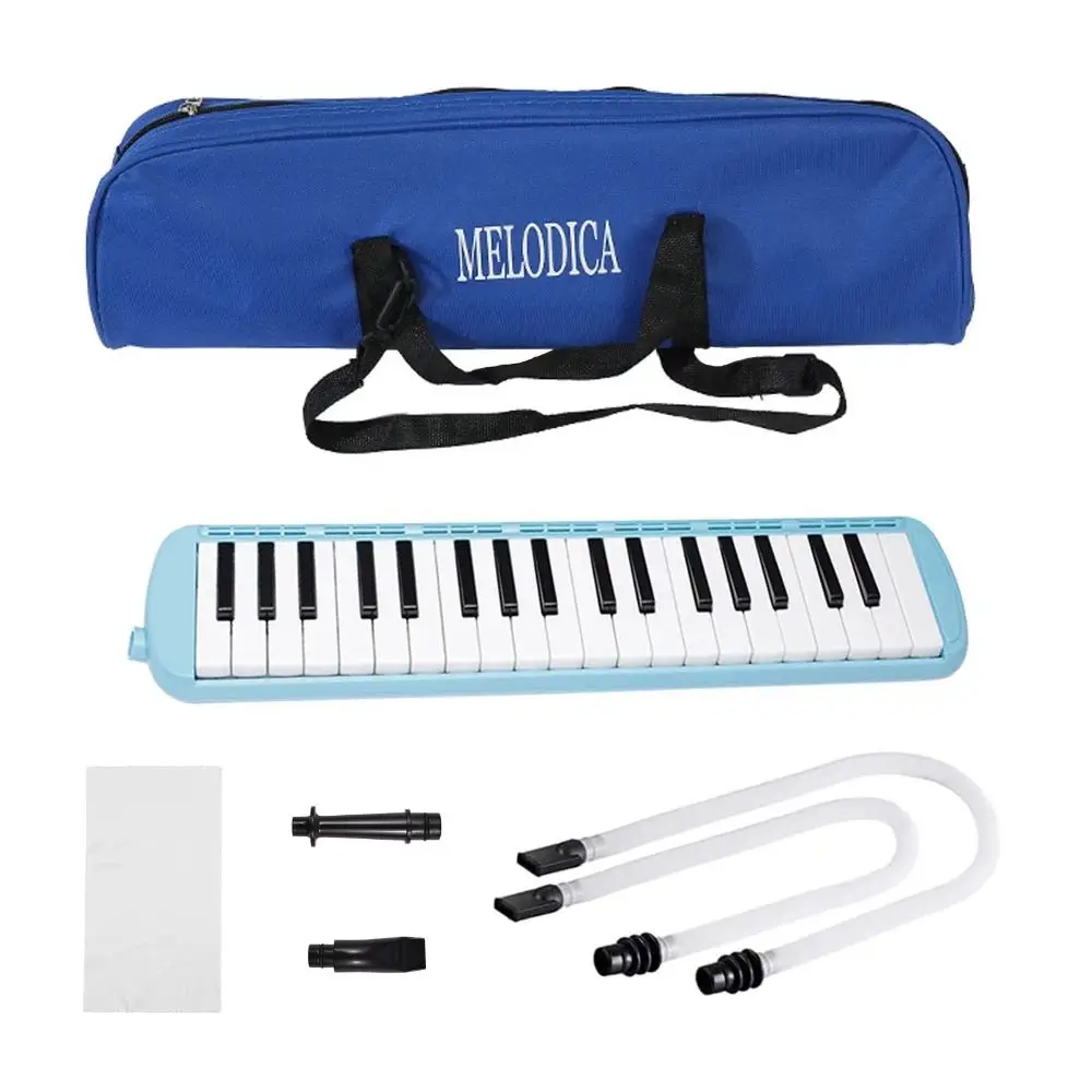37 Keys Melodica Instrument Soft Wrapped Portable Blow-pipe Piano Short Mouthpieces with Storage Bag Kids Air Piano Keyboard - view 2