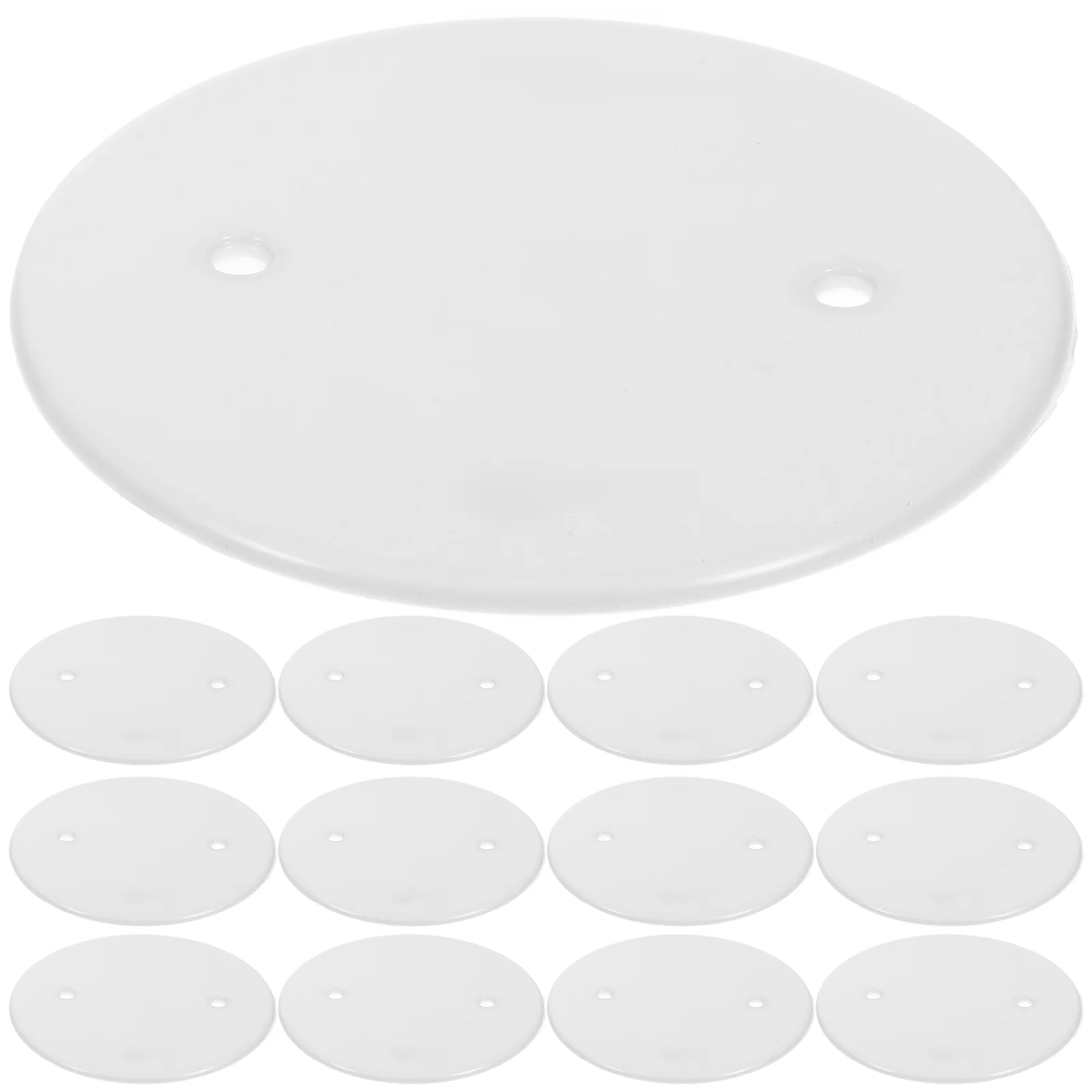 

50 Pcs Blank Circle Wall Plate Power Cord Protection Board Light Fixture Cover White Pp