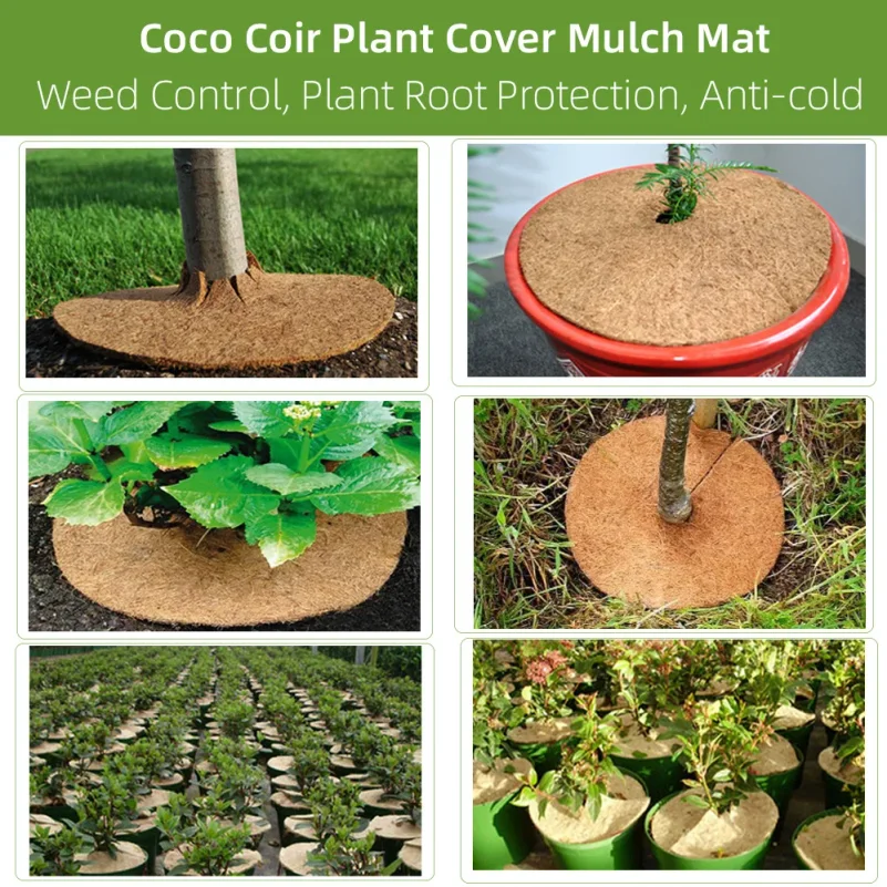 Natural Coconut Fiber Tree Mulch Mat Cover Protector 30//40cm Flower Pot Disc Pad Weed Control Warm Moisture Cushion