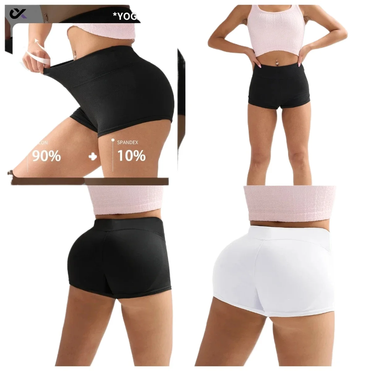 

Yoga Shorts Sports Anti Glare Legging Peach Buttocks Fitness Shorts Women's Non Rolled Edges Sport Set Gym Women Jumpsuit Women