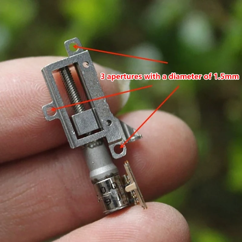 1 peça mini 5mm 2 fases 4 fios precisão metal caixa de engrenagens motor de passo ultra-micro 5mm curso atuador linear