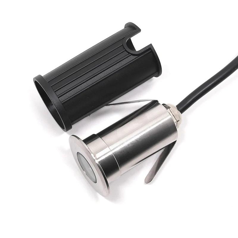 Светодиодное освещение для наружного сада IP67 Водонепроницаемый подземный светильник из нержавеющей стали 1 Вт 3 Вт Подземный ландшафтный светильник DC24V12V