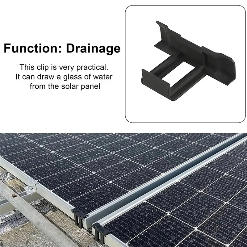 

A54Z 50PCS Solar Panel Water Drainage Clips Photovoltaic Panel Water Drained Clip Auto Remove Stagnant Water Dust