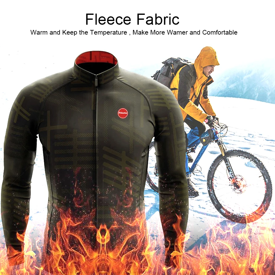 Phtxolue 2022 Winter Thermal Fleece Cycling Jerseys Set MTB Bike Clothes Maillot Ropa Ciclismo Invierno Bicycle Cycling Clothing