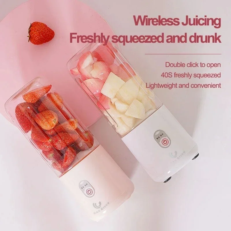 Xiaomi 500Ml Portable Blender 6 Blades Usb Rechargeable Fresh Fruit Juice Mixer Electric Shake Cup Cute Blender Smoothie Ice Cru