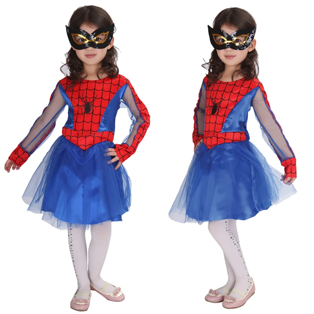 Kids Anime Spiderman Cosplay Clothing Captain America Costume with Mask Christmas Carnival Party Stage Performance