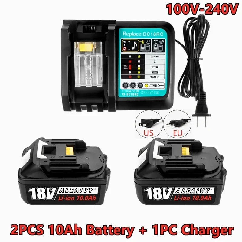 

2024 NEW With Charger Rechargeable Battery 18 V 10000mAh Lithium Ion for Makita 18v Battery BL1840 BL1850 BL1810 BL1860 LXT 400