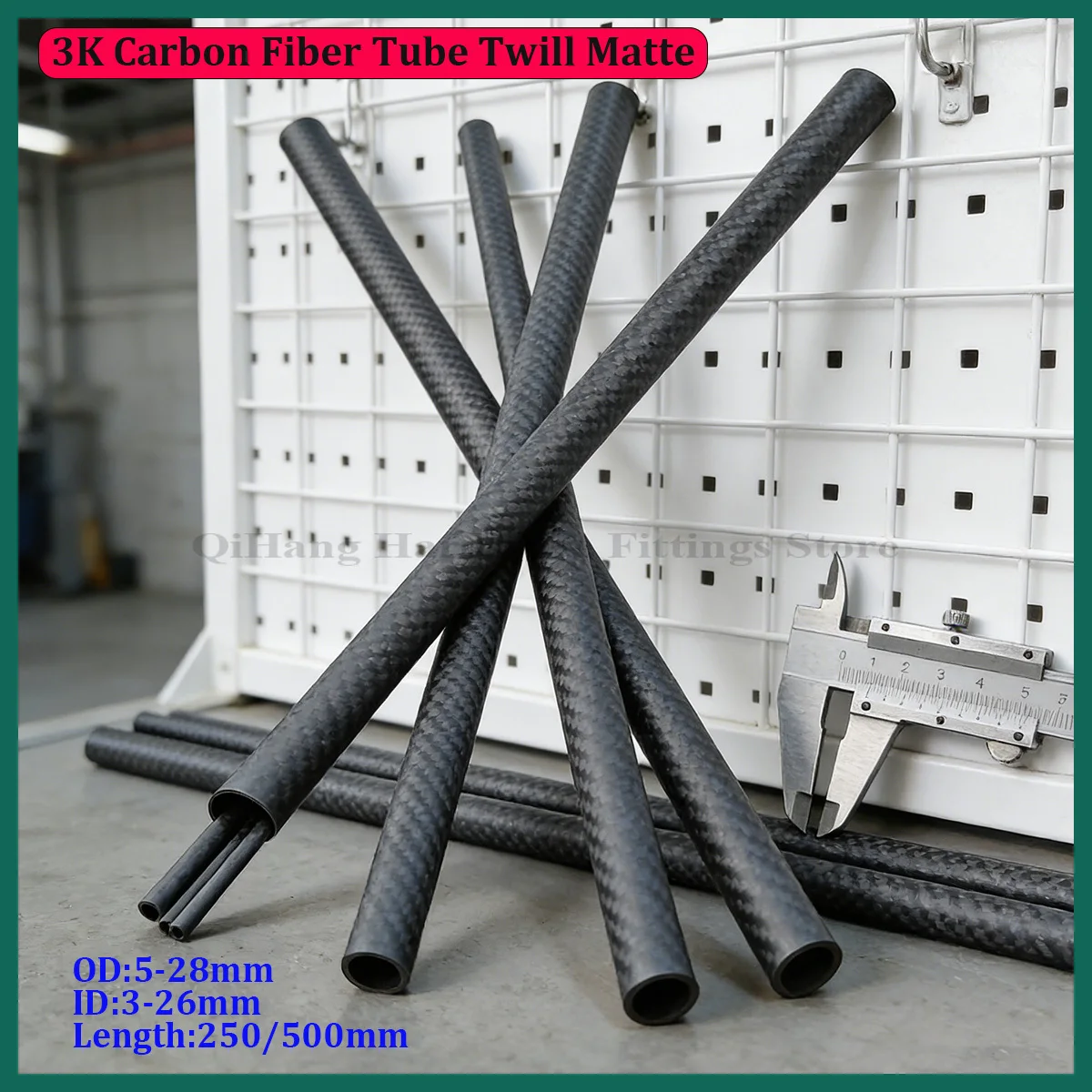 

Трубка из углеродного волокна 3K, матовая, 250/500 мм, высокопрочная, легкая, для аксессуаров для радиоуправляемых авиамоделей, 1 шт.