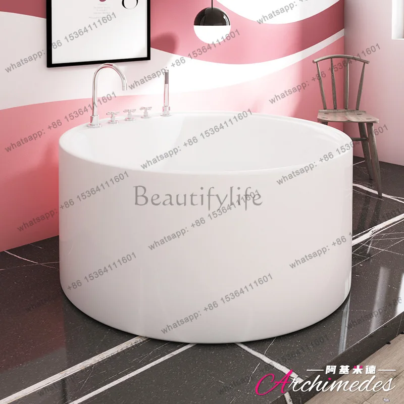 Foshan origin supply Round cylindrical integrated acrylic independent bathtub AJ-6012